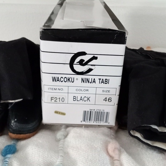 Wacoku Ninja Tabi Martial Arts Shoes Black Split Toe Boots Sz 46 New main image 6
